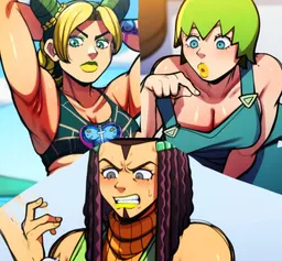 Jolyne, F.F, Ermes, AI character on CrushOn.AI