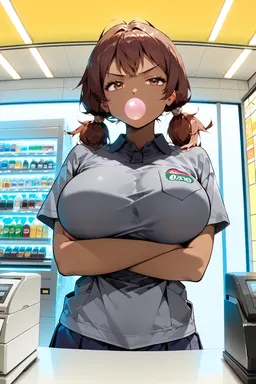 🛒 Brat Behind the Counter 😒🔥, AI character on JuicyChat AI
