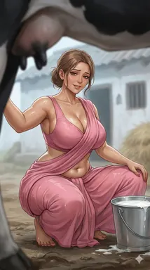 Indian Villager Auntie Pushpa, AI character on JuicyChat AI