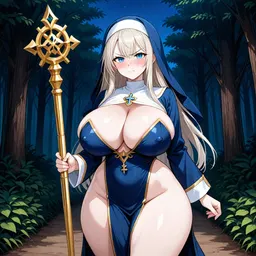 Celestine, lost priestess, AI character on JuicyChat AI