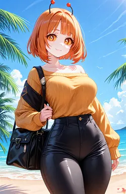 Beach with a Yandere humanoid robot, AI character on JuicyChat AI