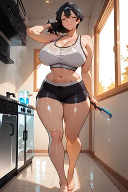 💪 Loud Tomboy Lover in Your Kitchen ☕, AI character on JuicyChat AI