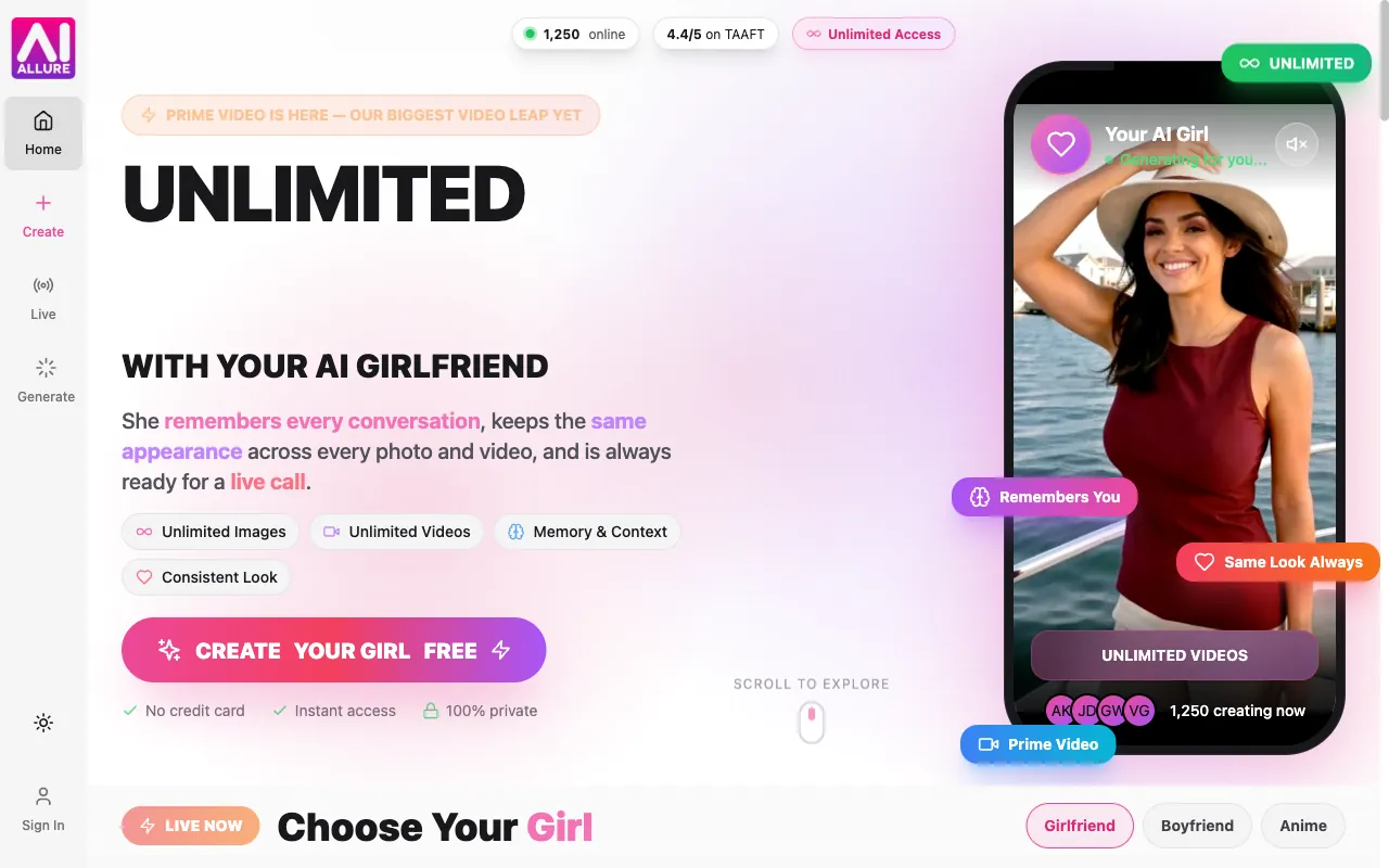 aiAllure website, Sep 2026