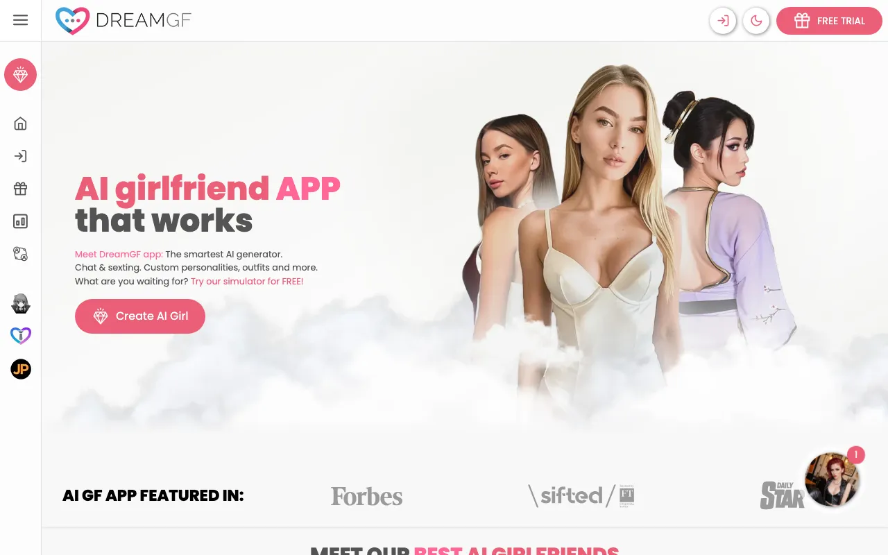 DreamGF website, Sep 2026